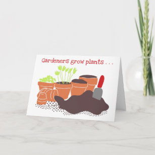Gärtner Cusom Message Blume Pots Geburtstag Karte