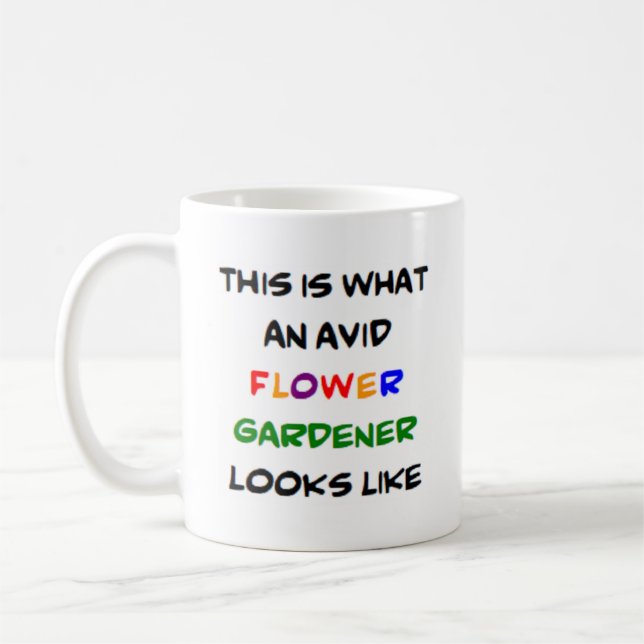 Gärtner der Blume, begeistert Kaffeetasse (Links)