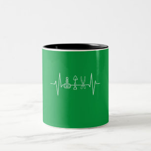 Gärtner - Gartengeräte Herzschlag Gärtner Geschenk Zweifarbige Tasse
