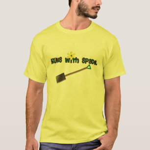 Gärtner-Geschenke "Läufe mit Spaten"--Entzücken T-Shirt