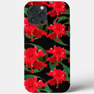 Gärtner Hibiskus Monstera Muster Schwarz Case-Mate iPhone Hülle