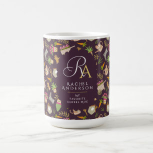 Gärtner Monogramm Braun Kaffeetasse