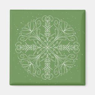 Gärtner - Schneeflocke-Wort-Kunst Magnet