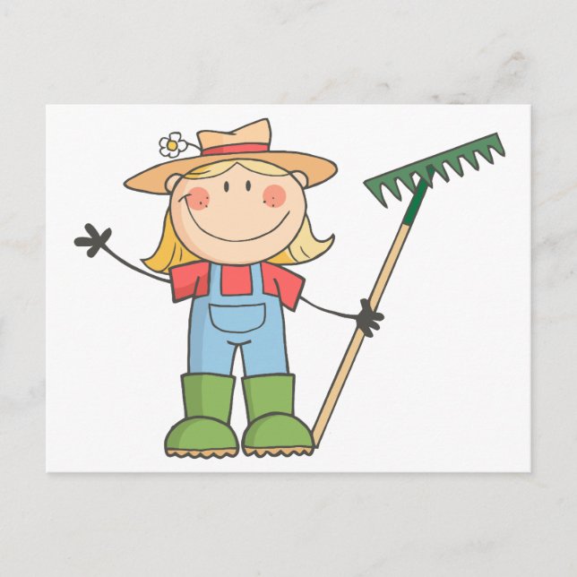 Gärtnermädchen wächst postkarte (Vorderseite)