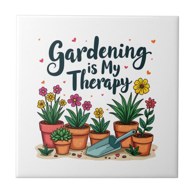 Gärtnern ist meine therapeutische Gärtnergärtnerei Fliese (Vorderseite)