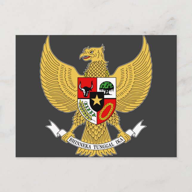 Garuda Pancasila, Arms Indonesia, Indonesien Postkarte (Vorderseite)
