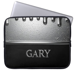 Gary Chrome Namensschild mit flüssigen Metalltropf Laptopschutzhülle