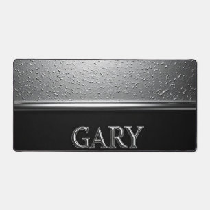 Gary Chrome Namensschild mit flüssigen Metalltropf Schreibtischunterlage