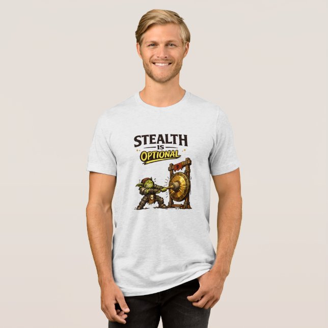 Gary Grizzlefang Stealth ist optional Tri-Blend Shirt (Vorderseite voll)