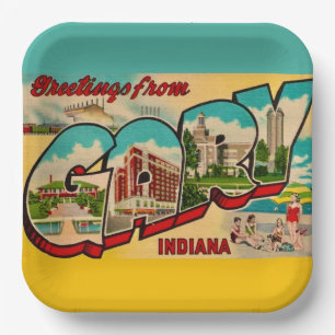 Gary Indiana Grußpostkarte Pappteller