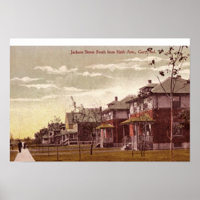 Gary, Indiana Jackson Street 1915 Poster (Vorne)