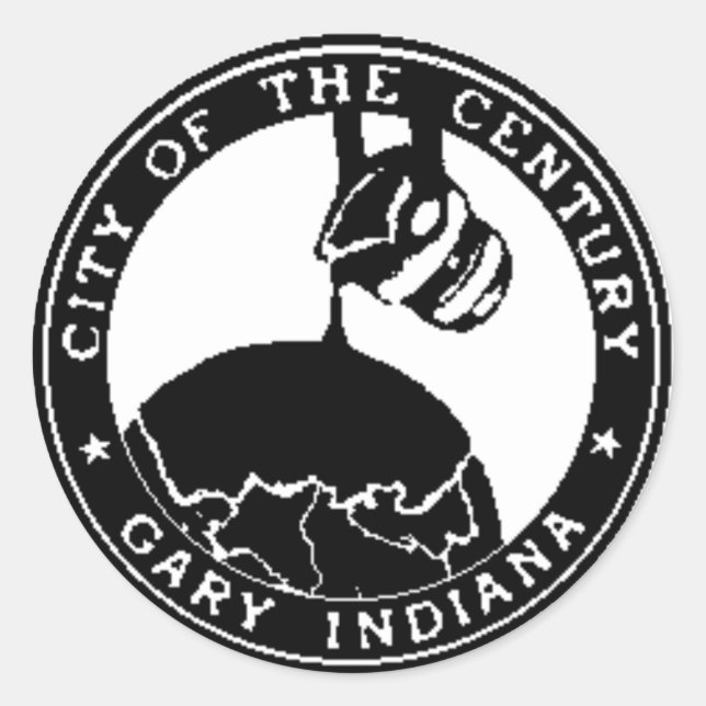 Gary, Indiana Siegel Runder Aufkleber (Vorderseite)
