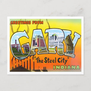 Gary, Indiana Vintage Große Buchstaben Postkarte