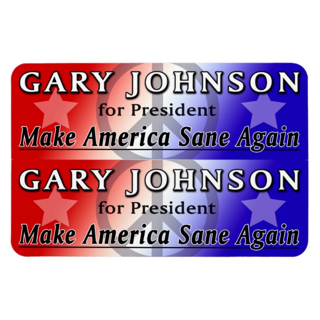 Gary Johnson für Präsidentin 2x6 Flexi-Magnete Magnet (Horizontal)