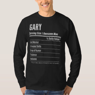 Gary Serving Size Nutrition Label Calories T-Shirt