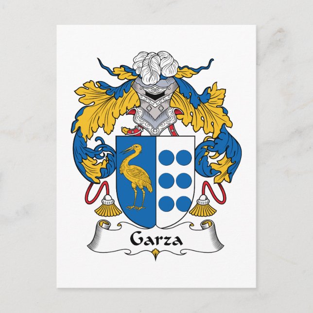 Garza Familienwappen Postkarte (Vorderseite)