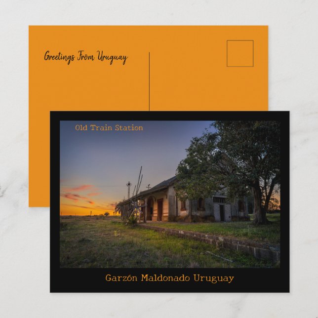 Garzón Alter Bahnhof Maldonado Uruguay Postkarte (Vorne/Hinten)