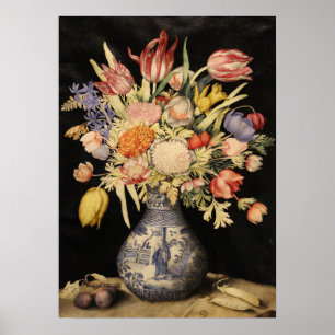 Garzoni - Chinesische Vase, Tulpen, Blume, Pflaume Poster