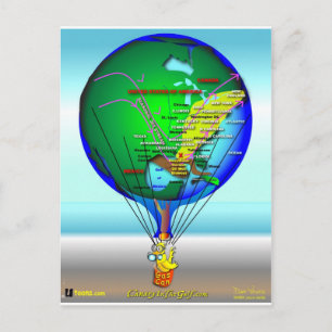 Gas Can Canary Hot Air Ballon Postkarte