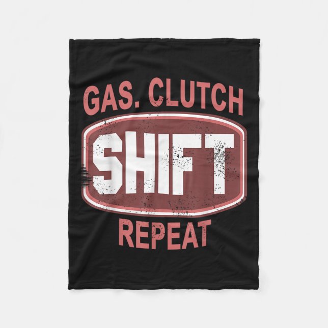 Gas Clutch Shift Repeat Funny Car Enthusiast Manua Fleecedecke (Vorderseite)