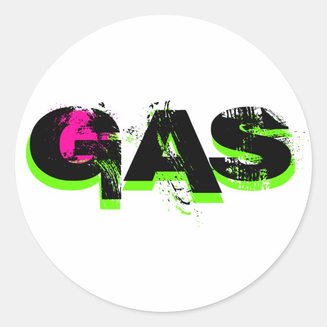 GAS, GAS, GAS RUNDER AUFKLEBER (Vorderseite)