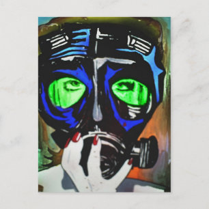 'Gas Mask Girl 2012' Postkarte