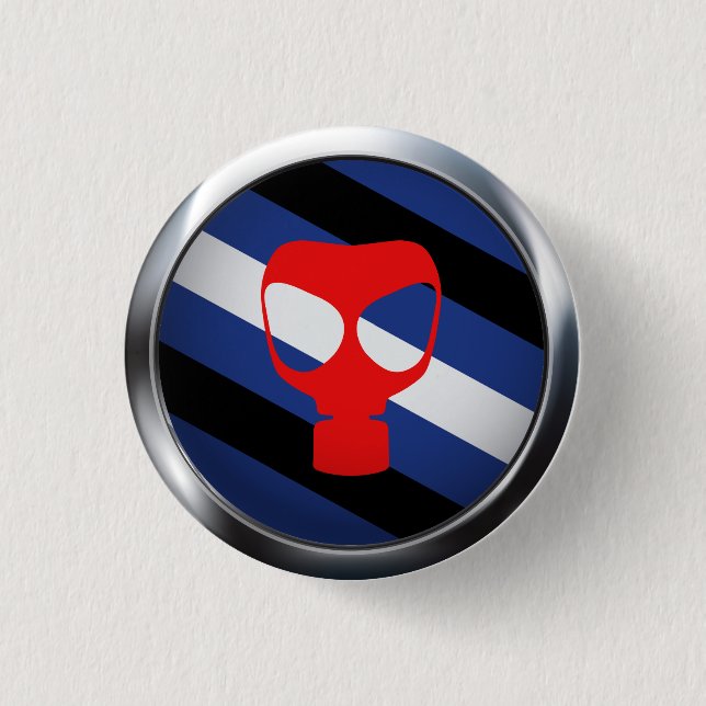 GAS MASK PRIDE MEDALLION BUTTON (Vorderseite)