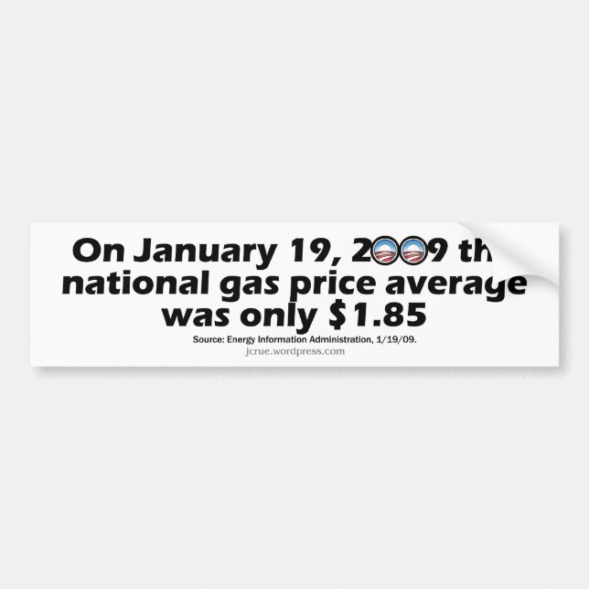 GasBeforeObama Autoaufkleber (Vorne)