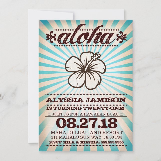 GASCHROMATOGRAPHIE Aloha Einladung (Vorderseite)