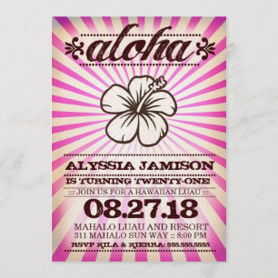 GASCHROMATOGRAPHIE Aloha Sonnenuntergang-rosa Einladung