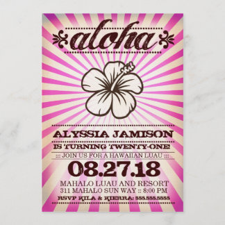 GASCHROMATOGRAPHIE Aloha Sonnenuntergang-rosa Einladung