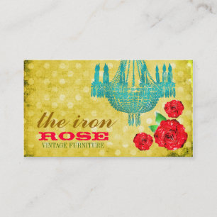 GASCHROMATOGRAPHIE gelbe Vintage Rosen-Punkte Visitenkarte