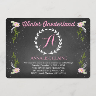 GASCHROMATOGRAPHIE Mädchen-Winter Onderland rosa Einladung