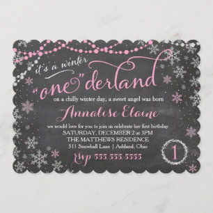 GASCHROMATOGRAPHIE rosa Winter ONEderland Einladung