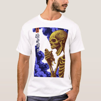 Gashadokuro Yokai Der verhungernde Riese Skelett M T-Shirt