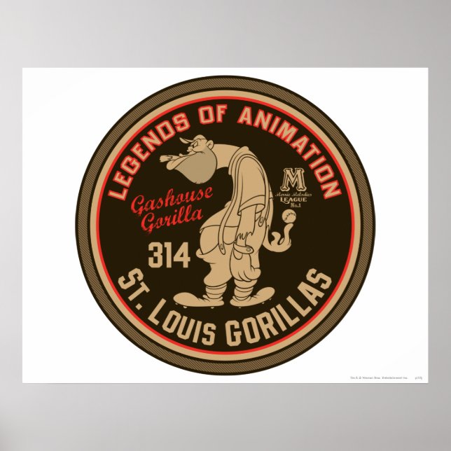 Gashouse Gorillas Logo Feat. Pitcher Poster (Vorne)