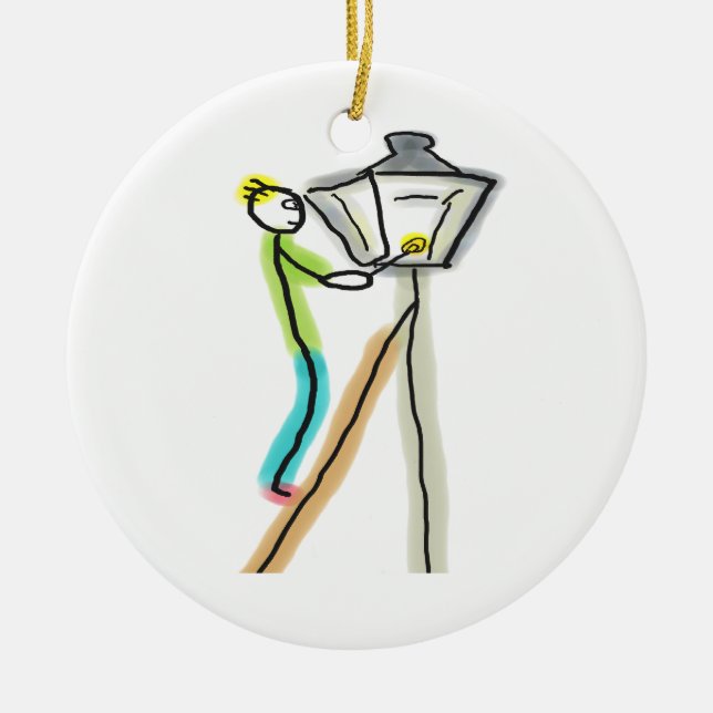 Gaslighting Stickman Keramik Ornament (Vorne)