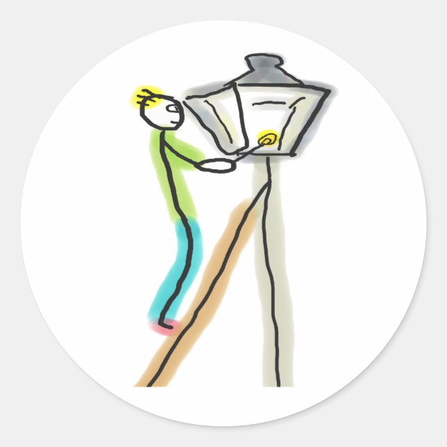 Gaslighting Stickman Runder Aufkleber (Vorderseite)