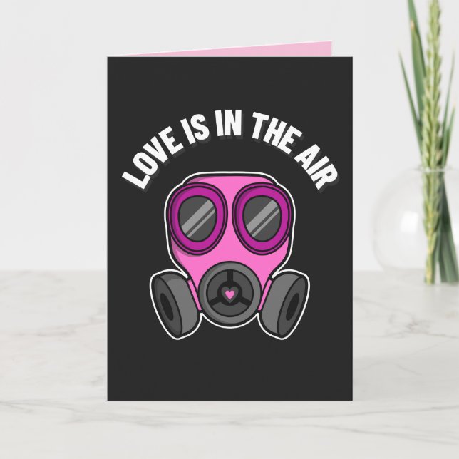 GASMASK-Grußkarte FÜR ANTIVALENTINS TAG Karte (Vorderseite)