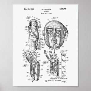 Gasmaske 1944 Weißbuch zum Patentwesen Poster