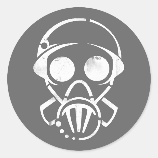Gasmaske [Aufkleber] Runder Aufkleber (Vorderseite)