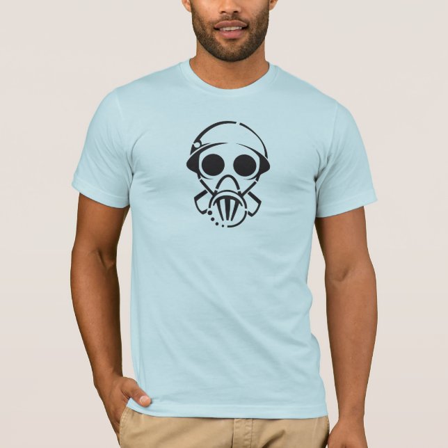 Gasmaske [das T-Stück der Männer] (Licht) T-Shirt (Vorderseite)