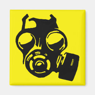Gasmaske Grafischer Stencil Kühlschrankmagnet
