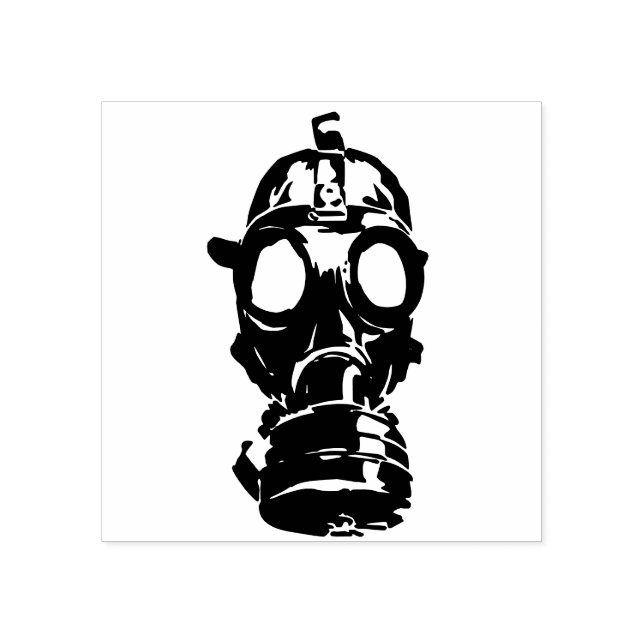 Gasmaske Gummistempel (Prägung)