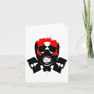 Gasmaske - Kohlerückstand - Radioaktives Symbol - Karte