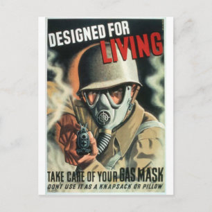 Gasmaske Postkarte