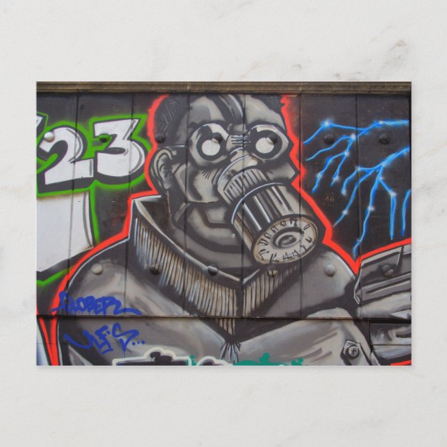 Gasmaske Postkarte (Vorderseite)