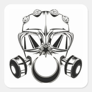 Gasmaske Quadratischer Aufkleber