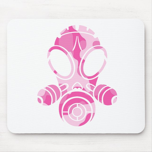 Gasmaske-Rosa-Camouflage Mousepad (Vorne)
