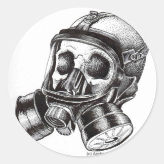 GasMaske Runder Aufkleber